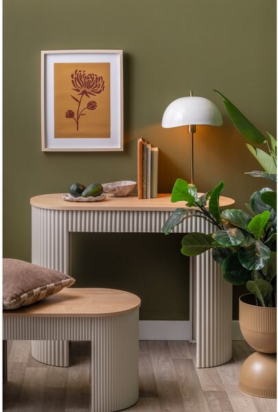 Бежова метална конзолна маса 40x100 cm Estriado – Leitmotiv
