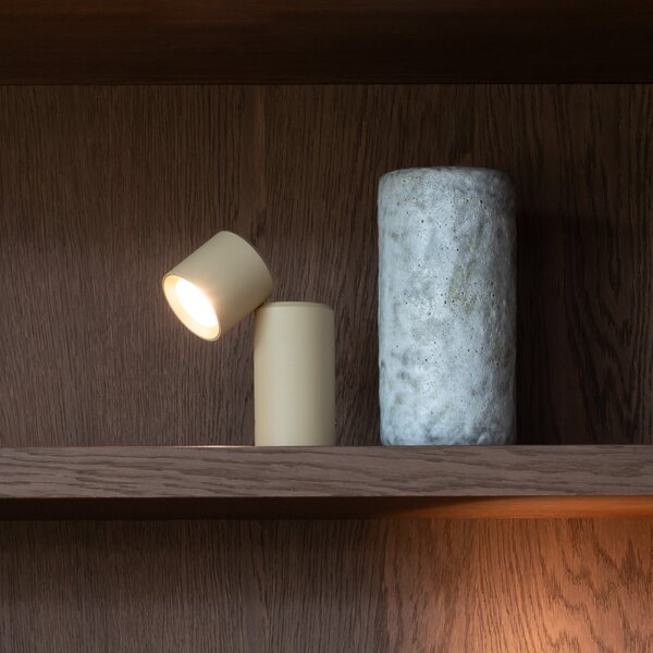 IT´S ABOUT ROMI It's about RoMi LED акумулаторна настолна лампа Milan, бежова, 19 cm, Затъмняване, Бежов, Дневна/трапезария, Алуминий, Модерен