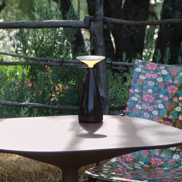 Kartell LED акумулаторна настолна лампа Camomille, тъмночервена, с регулируема, Затъмняване, Червен, Дневна/трапезария, Пластмаса, Дизайн