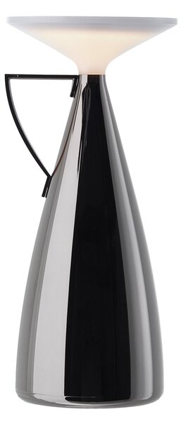 Kartell LED акумулаторна настолна лампа Camomille, тъмно сива, дим., Затъмняване, Сив, Дневна/трапезария, Пластмаса, Дизайн