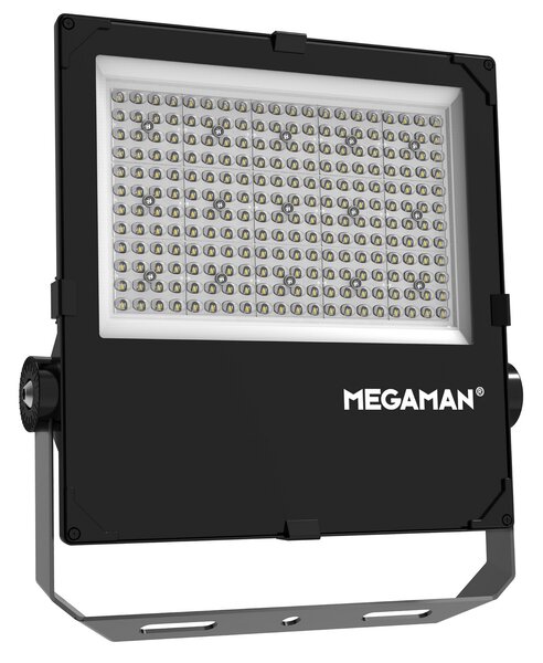 MEGAMAN LED прожектор за външно осветление Hugo, 150 W, 3000 K, IP66, Черен, Алуминий