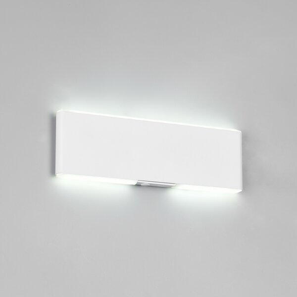 Trio Lighting LED акумулаторна стенна лампа Conchita, ширина 22 cm, бяла, метал, CCT, Затъмняване, Бял, Дневна/трапезария, Метал, Модерен