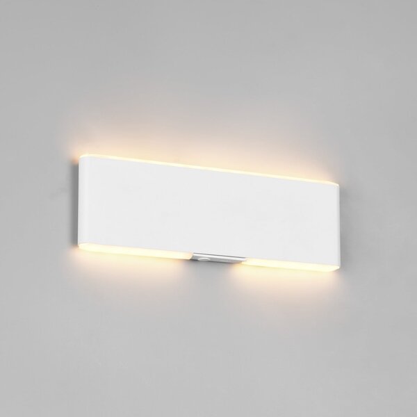 Trio Lighting LED акумулаторна стенна лампа Conchita, ширина 22 cm, бяла, метал, CCT, Затъмняване, Бял, Дневна/трапезария, Метал, Модерен