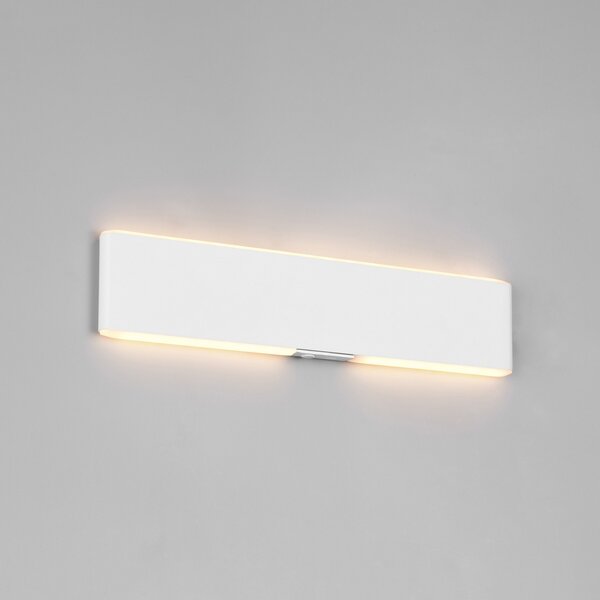 Trio Lighting LED акумулаторна стенна лампа Conchita, ширина 32 cm, бяла, метал, CCT, Затъмняване, Бял, Дневна/трапезария, Метал, Модерен