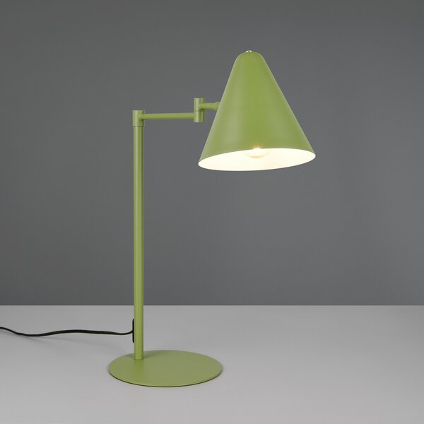 Trio Lighting Настолна лампа Cosima, зелена, височина 50 cm, метал, Зелен, Дневна/трапезария, Метал, Модерен