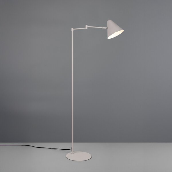 Trio Lighting Степен лампа Cosima, светло сива, височина 126 cm, метал, Сив, Дневна/трапезария, Метал, Модерен