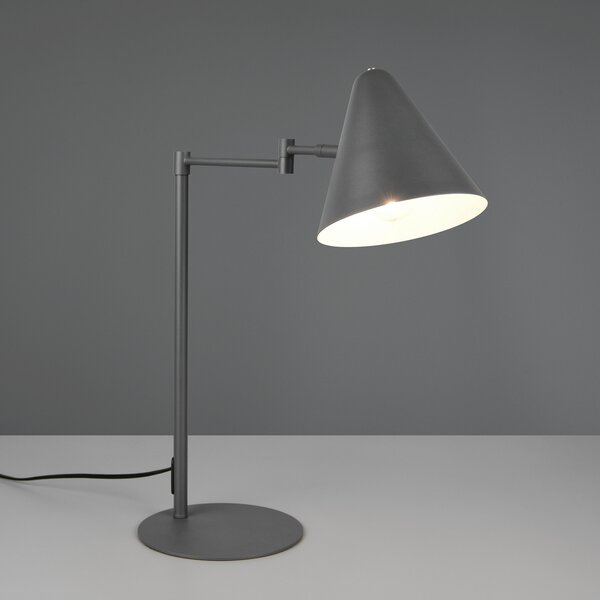 Trio Lighting Настолна лампа Cosima, антрацит, височина 50 cm, метал, Черен, Дневна/трапезария, Метал, Модерен
