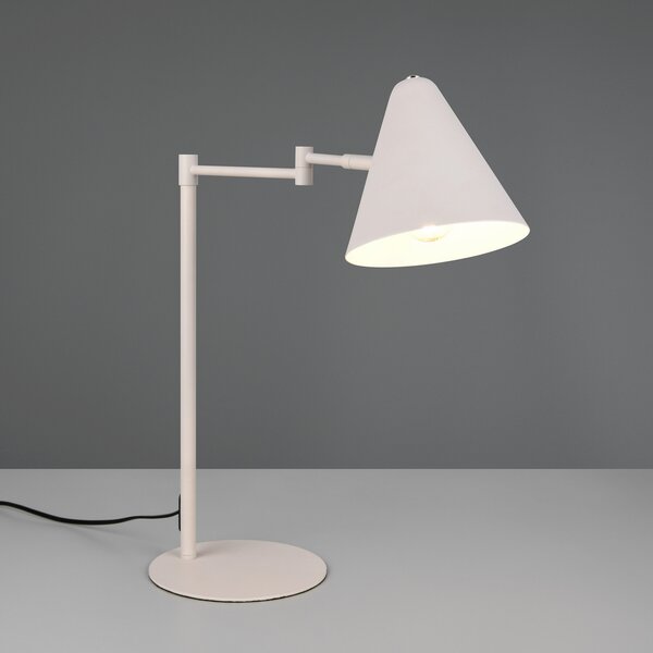 Trio Lighting Настолна лампа Cosima, светлосива, височина 50 cm, метал, Сив, Дневна/трапезария, Метал, Модерен