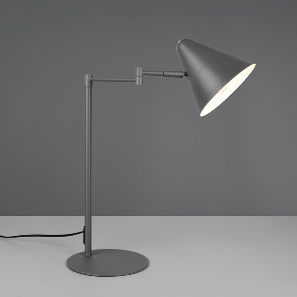 Trio Lighting Настолна лампа Cosima, антрацит, височина 50 cm, метал, Черен, Дневна/трапезария, Метал, Модерен