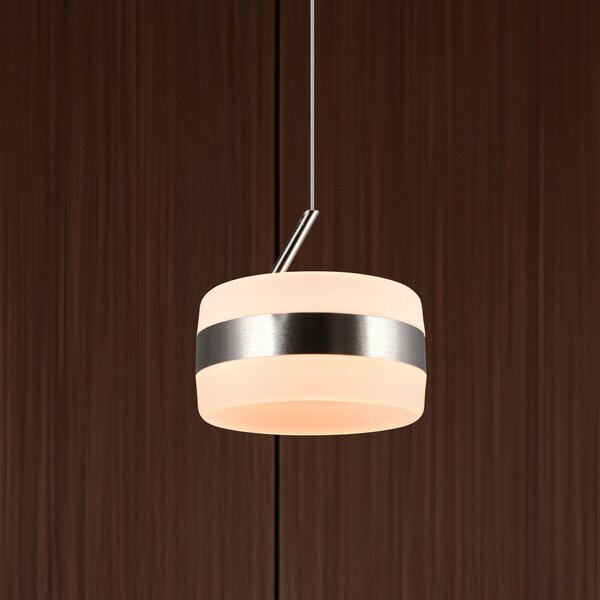 Trio Lighting LED висяща лампа Dios, никелово покритие, Ø 15 cm, метал, CCT, Затъмняване, Металик, Дневна/трапезария, Метал, Модерен