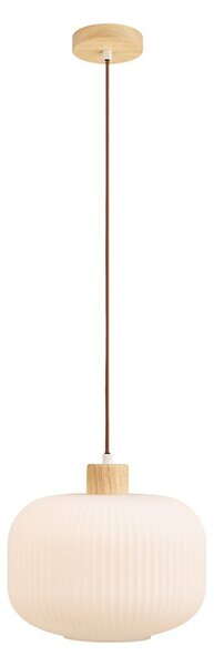 Бяло висящо осветително тяло със стъклен абажур ø 30 cm Argalo – House Nordic