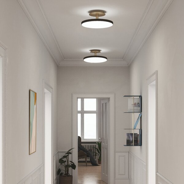 UMAGE LED плафон Asteria UP PLUS, черен, Ø 60 cm, CCT, Затъмняване, Черен, Дневна/трапезария, Метал, Дизайн