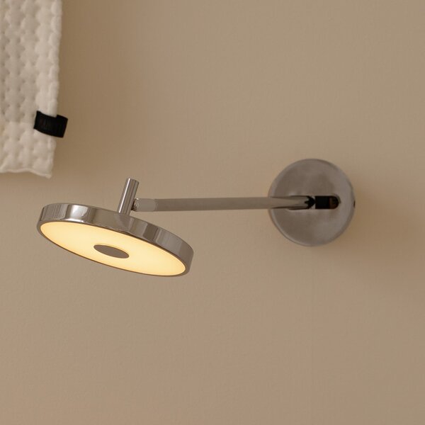 UMAGE LED стенна лампа Asteria LONG HW, полирана стомана, 45 cm, Затъмняване, Металик, Дневна/трапезария, Метал, Дизайн, Стенна розетка отдолу