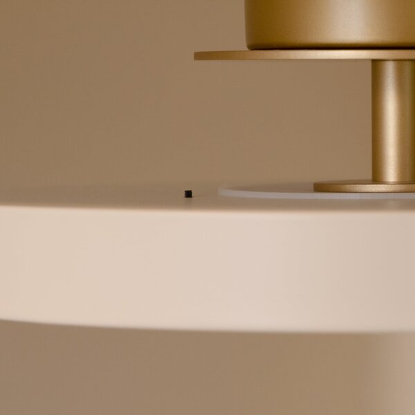 UMAGE LED плафон Asteria UP PLUS, перлено бял, Ø 43 cm CCT, Затъмняване, Бежов, Дневна/трапезария, Метал, Дизайн