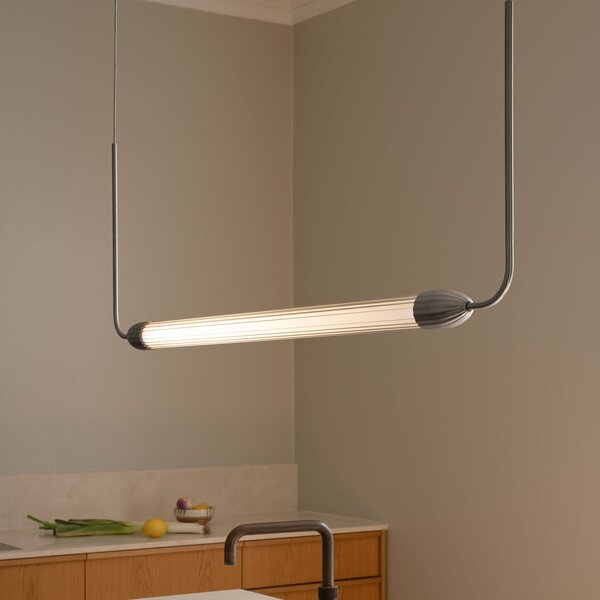 UMAGE Висяща лампа LEMON SQUEEZE LINEAR, стомана, 138 cm, GU10, Затъмняване, Металик, Дневна/трапезария, Метал, Дизайн