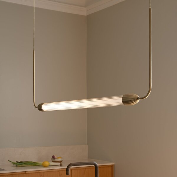 UMAGE висяща лампа LEMON SQUEEZE LINEAR, месинг 138 cm GU10, Затъмняване, Злато / месинг, Дневна/трапезария, Метал, Дизайн