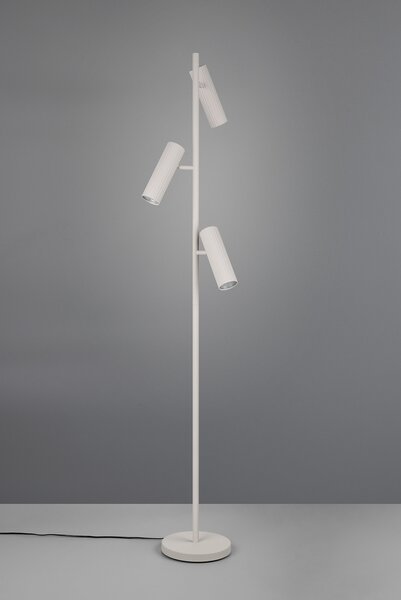 Trio Lighting Стелажна лампа Soka, светлосива, височина 150 cm, метал, 3-степенна., Сив, Дневна/трапезария, Метал, Модерен