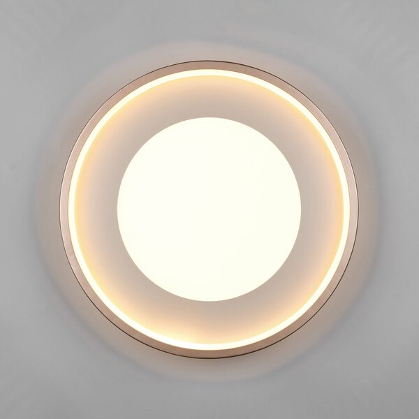 Trio Lighting LED плафон Solea, кафяв, Ø 40 cm, пластмаса, Кафяв / ръждив, Дневна/трапезария, Пластмаса, Модерен