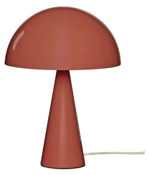 Hübsch HÜBSCH Настолна лампа Mush Mini, червена, метал, височина 34 cm, Червен, спалня, Метал, Модерен