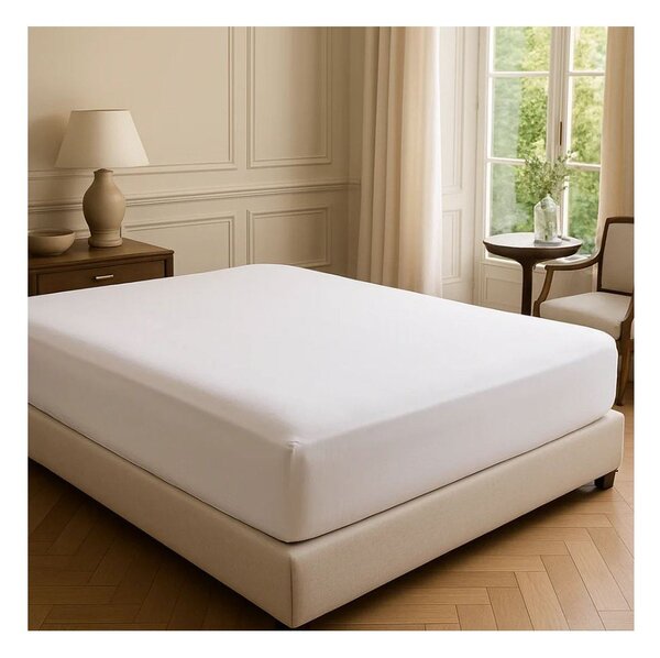 Бял еластичен чаршаф от памук Renforcé 200x140 cm Ranforce – Mila Home Luxury
