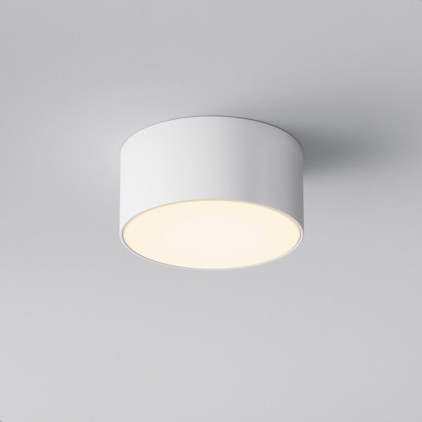 Maytoni LED външен плафон Zon, бял, Ø 12 cm, 3000 K, метал, Бял, Алуминий, Модерен