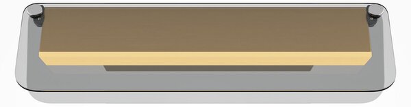 Maytoni LED стенна лампа FLAT, сива/месингова, ширина 30 cm, стъкло/метал, Злато / месинг, Дневна/трапезария, Метал, Модерен, Стенна ъглова