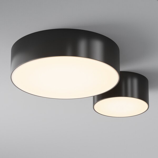 Maytoni LED външен плафон Zon, черен, Ø 12 cm, 3000 K метал, Черен, Алуминий, Модерен