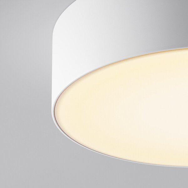 Maytoni LED външен плафон Zon, бял, Ø 22 cm, 3000 K, метал, Бял, Алуминий, Модерен
