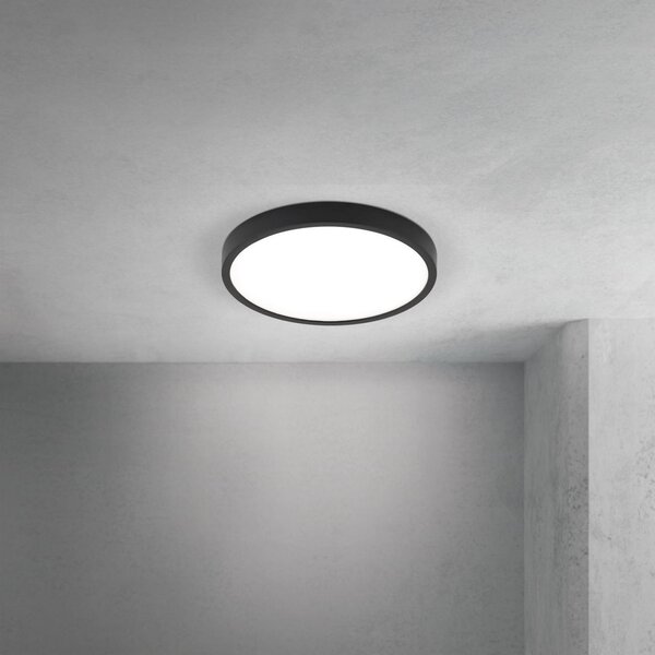 ORION LED плафон Disc, черен Ø 24 cm, CCT метал/пластмаса, Затъмняване, Черен, Дневна/трапезария, Алуминий, Модерен