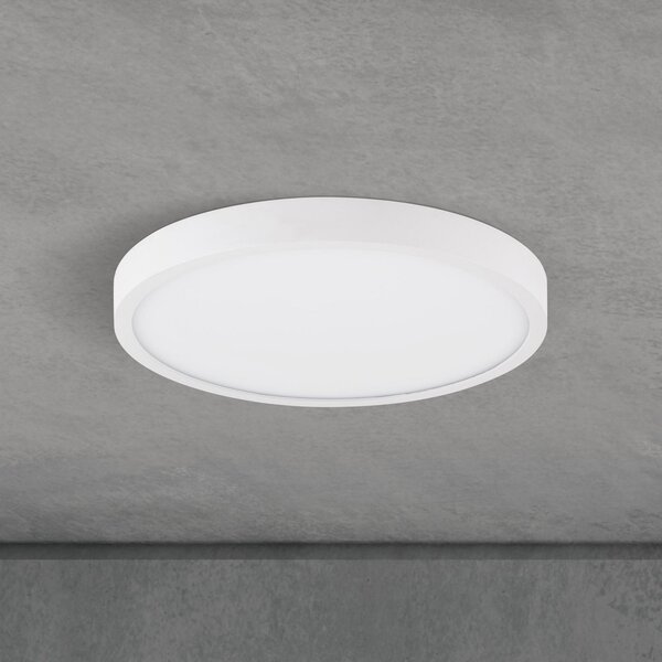 ORION LED таванска лампа Disc, бяла Ø 24 cm, CCT, метал/пластмаса, Затъмняване, Бял, Дневна/трапезария, Алуминий, Модерен