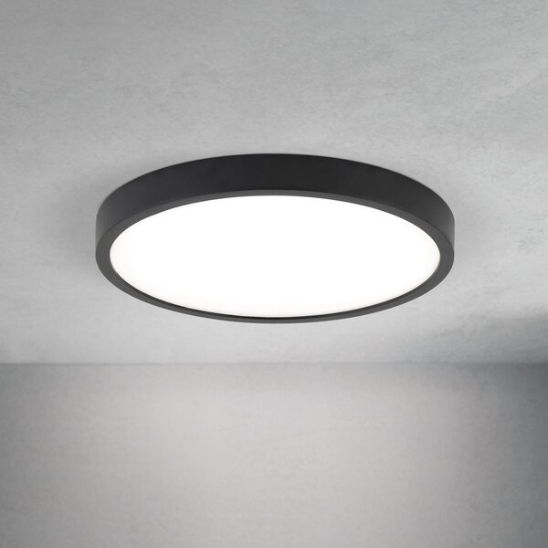 ORION LED плафон Disc, черен Ø 24 cm, CCT метал/пластмаса, Затъмняване, Черен, Дневна/трапезария, Алуминий, Модерен