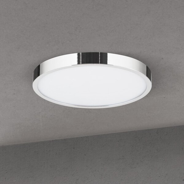 ORION LED таванска лампа Disc, хромирана, Ø 24 cm, CCT, метал, Затъмняване, Металик, Дневна/трапезария, Алуминий, Модерен