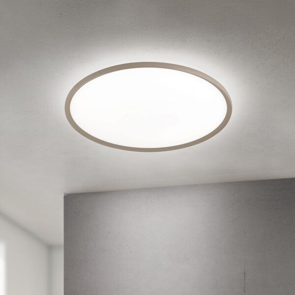 ORION LED плафон Kant, Ø 80 cm, каки, CCT, метал/пластмаса, Затъмняване, Зелен, Дневна/трапезария, Алуминий, Модерен