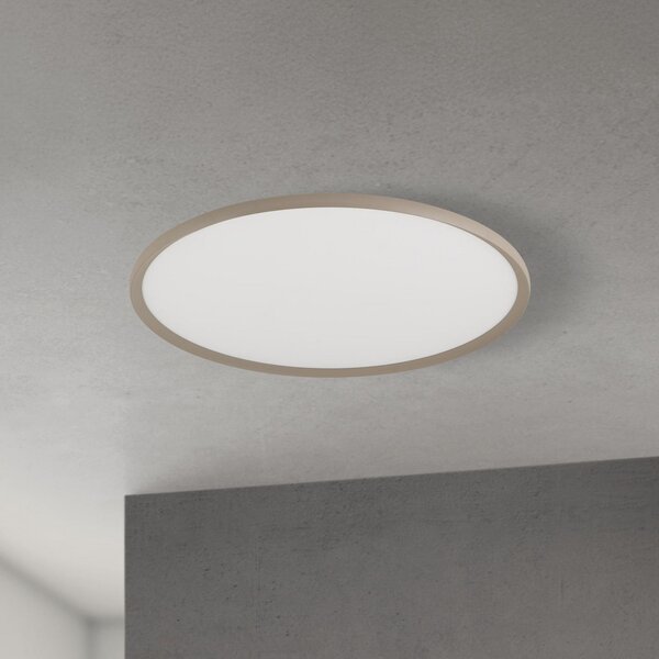 ORION LED плафон Kant, Ø 80 cm, каки, CCT, метал/пластмаса, Затъмняване, Зелен, Дневна/трапезария, Алуминий, Модерен