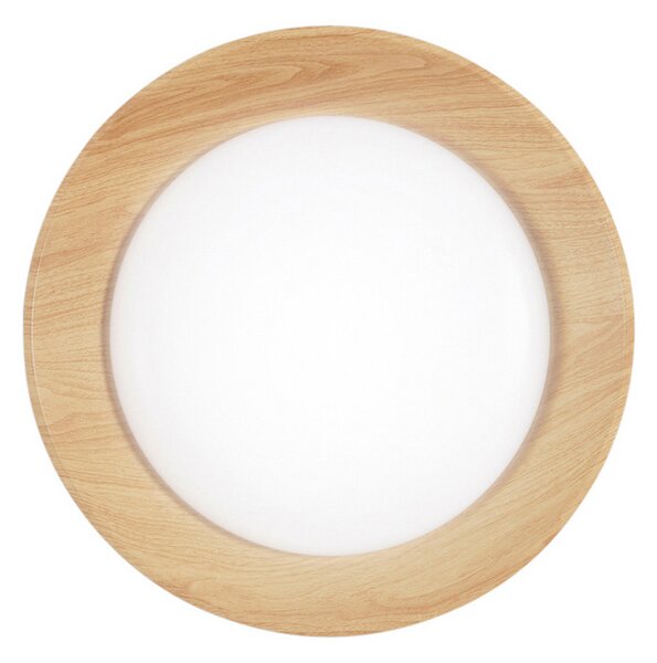 Luce Ambiente Design LED плафон Arka, Ø 40 cm, бял/с дървесен вид, метал, CCT, Бял, Дневна/трапезария, Метал, Модерен