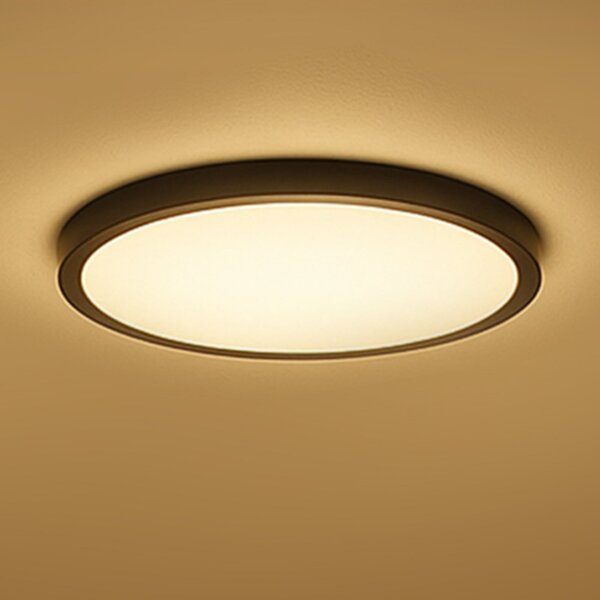 Calex Smart LED таванска лампа HALO Ø 40cm черна IP54 RGB CCT, Затъмняване, Черен, Дневна/трапезария, Пластмаса, Модерен