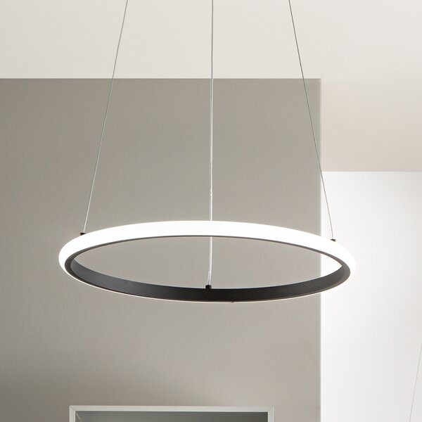 Luce Ambiente Design LED висяща лампа Axis, Ø 60 cm, черна, метал, CCT, Черен, Дневна/трапезария, Метал, Модерен