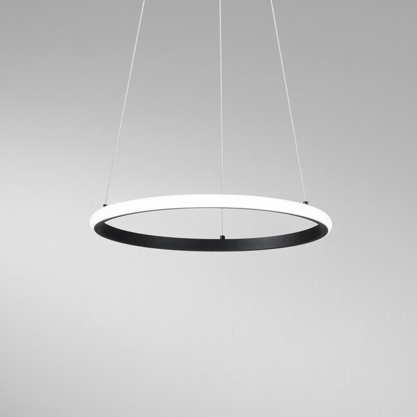 Luce Ambiente Design LED висяща лампа Axis, Ø 40 cm, черна, метал, CCT, Черен, Дневна/трапезария, Метал, Модерен