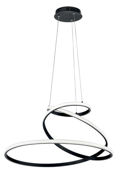 Luce Ambiente Design LED висяща лампа COASTER, черна, Ø 60 cm, метал, CCT, Черен, Дневна/трапезария, Алуминий, Модерен