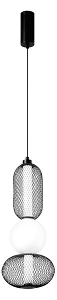 Luce Ambiente Design LED висяща лампа INKAS, височина 53 cm, черна, стъкло/метал, CCT, Черен, Дневна/трапезария, Стъкло