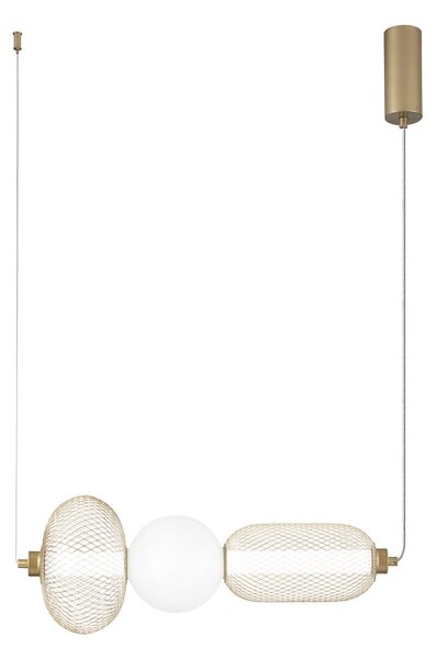 Luce Ambiente Design LED висяща лампа INKAS, височина 53 cm, златист цвят стъкло/метал CCT, Злато / месинг, Дневна/трапезария, Стъкло