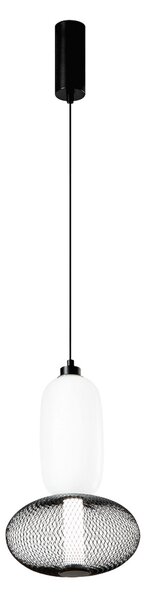 Luce Ambiente Design LED висяща лампа INKAS, височина 41 cm, черна, стъкло/метал, CCT, Черен, Дневна/трапезария, Стъкло