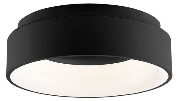 Luce Ambiente Design LED плафон Noah, черен, Ø 45 cm, метал, CCT, Черен, Дневна/трапезария, Модерен