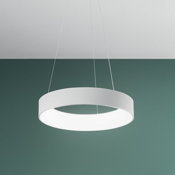 Luce Ambiente Design LED висяща лампа Noah, бяла, Ø 60 cm, метал, CCT, Бял, Дневна/трапезария, Модерен