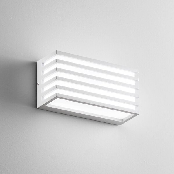 INTEC LED лампа за външна стена Dukrot, бяла, ширина 22 cm, метал, Бял, Алуминий, Модерен