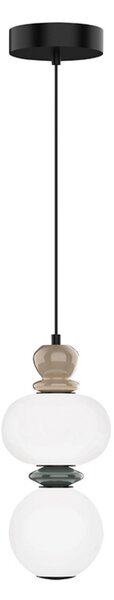 Viokef LED висяща лампа Gemma, височина 32 cm, цветна, стъкло/керамика/метал, Многоцветен, Дневна/трапезария, Стъкло