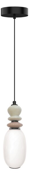 Viokef LED висяща лампа Gemma, височина 28 cm, цветна, стъкло/керамика/метал, Многоцветен, Дневна/трапезария, Стъкло