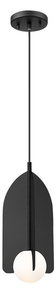 Viokef Висяща лампа Fedora, Ø 22 cm, черна, метал/стъкло, Затъмняване, Черен, Дневна/трапезария, Метал