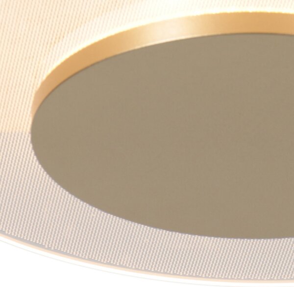 Steinhauer LED таванска лампа Lido, златист цвят, Ø 28 cm, Затъмняване, Злато / месинг, Дневна/трапезария, Метал, Модерен