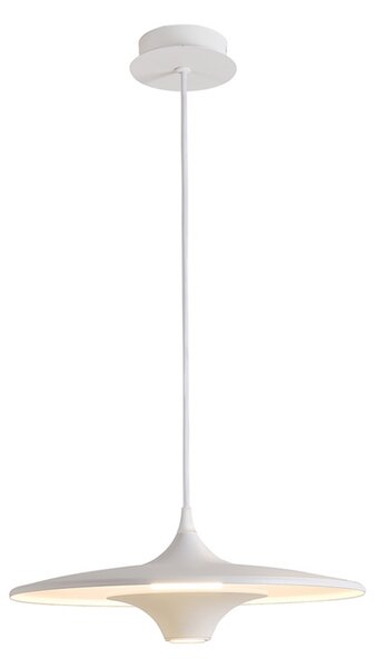 Viokef LED висяща лампа Rene, бяла, Ø 42 cm, метал, Бял, Дневна/трапезария, Метал, Модерен